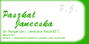 paszkal janecska business card